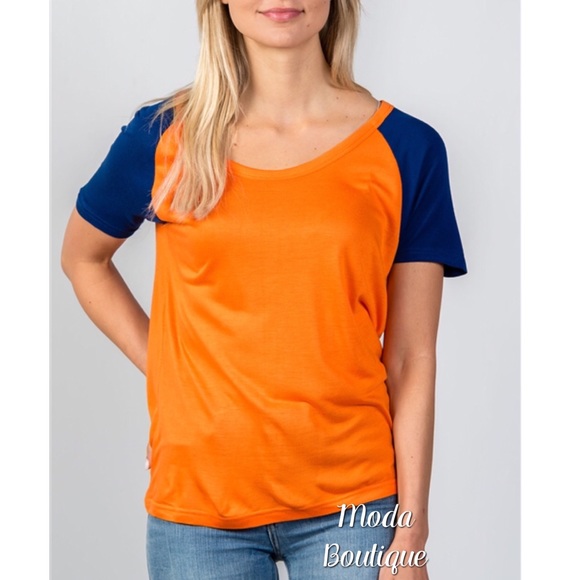 SOLD OUT! Orange & Blue Tee💙💛 - Picture 2 of 7